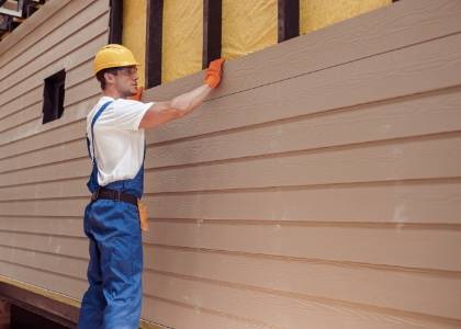 male worker building house construction site