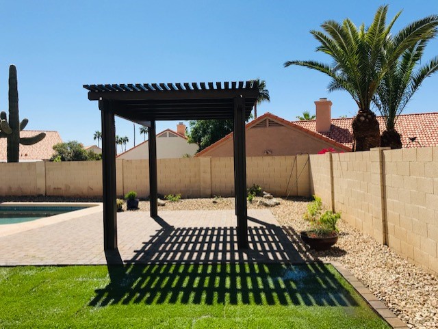 Free Standing Brown Pergola