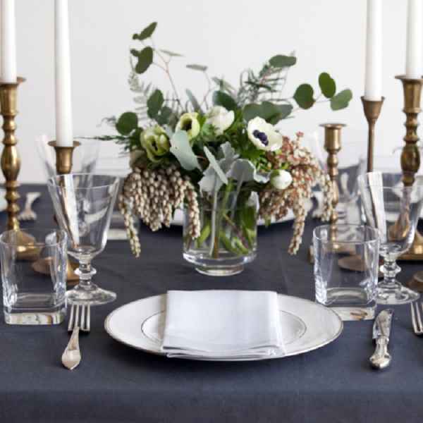 Huddleson-Italian Linen Tablelinens-Slate Grey