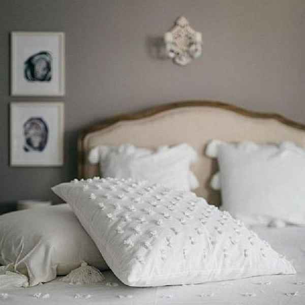 Ida Mae-Bonnie Eyelash White Pillow Cover