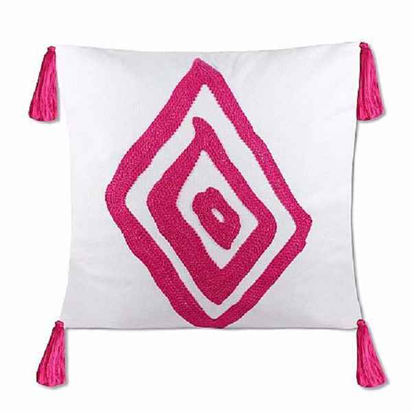 Ida Mae-Ainsley White Fucshia Pillow Cover