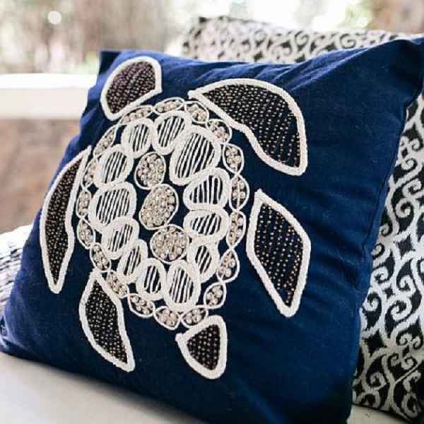 Ida Mae-Nancy Navy Pillow Cover