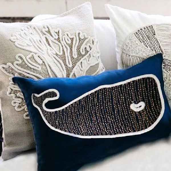 Ida Mae-Ruth Navy Pillow Cover