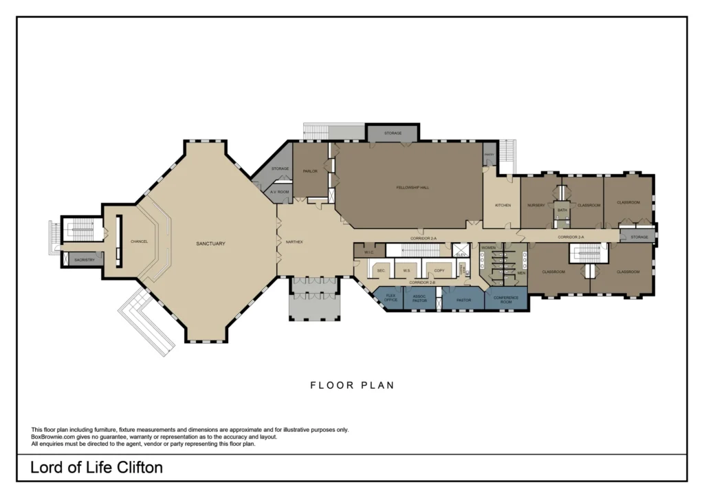 main floor plan Clifton VA church property sale